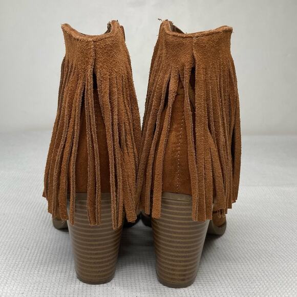 Mossimo Supply Brown Tassel Fringe Ankle Boots Size 6 - Picture 5 of 11